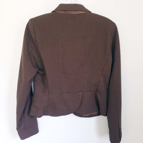 Forever 21 Women's S Copper Lined Button Hounds Tooth Pattern Suit Coat Blazer - Picture 5 of 12